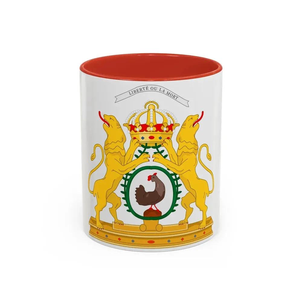 Coat of arms of the First Empire of Haiti - Accent Coffee Mug 11oz Red - Go Mug Yourself