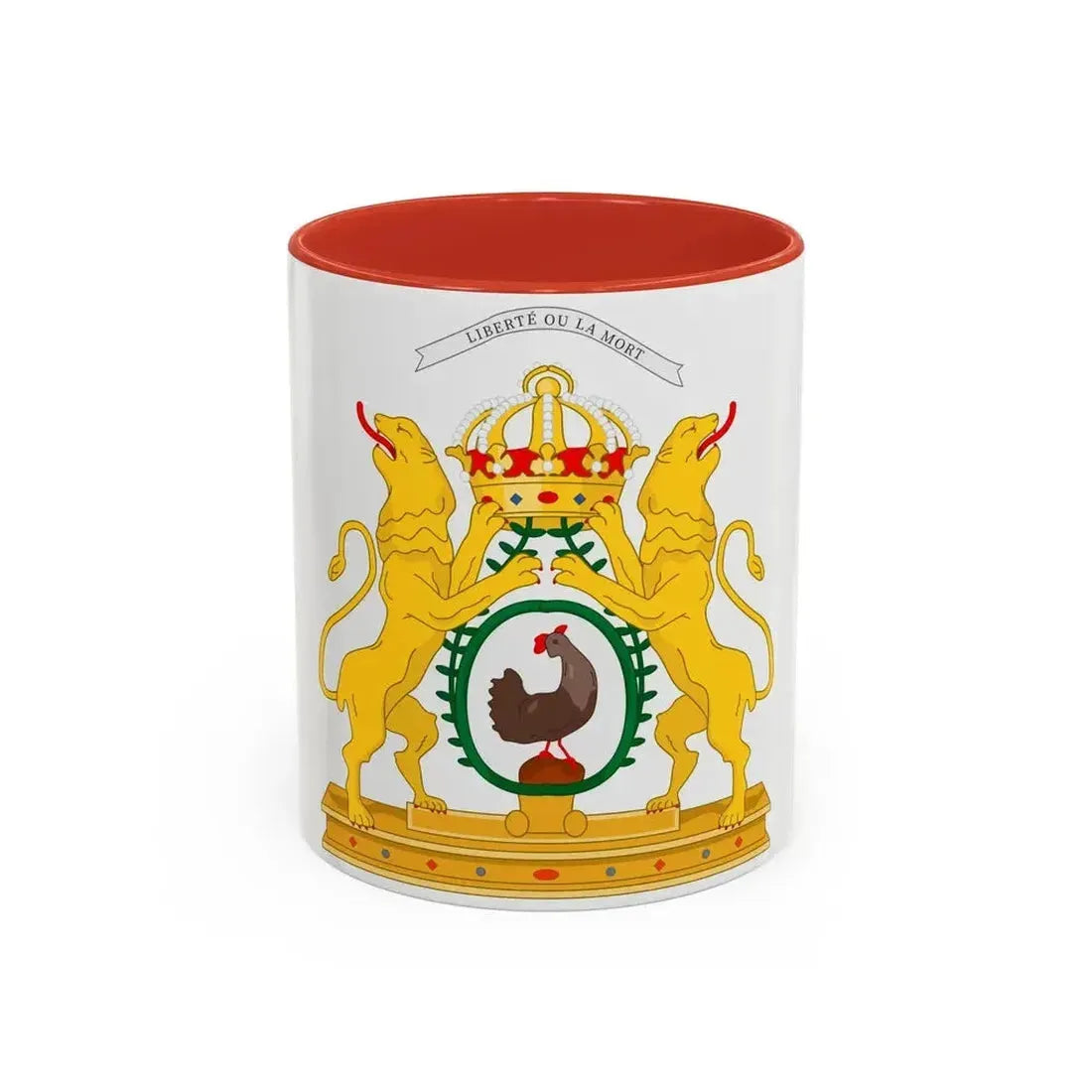 Coat of arms of the First Empire of Haiti - Accent Coffee Mug 11oz Red - Go Mug Yourself