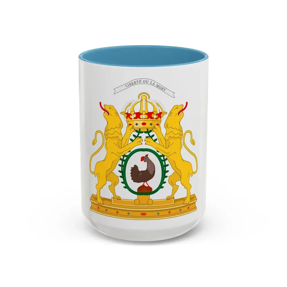 Coat of arms of the First Empire of Haiti - Accent Coffee Mug 15oz Light Blue - Go Mug Yourself