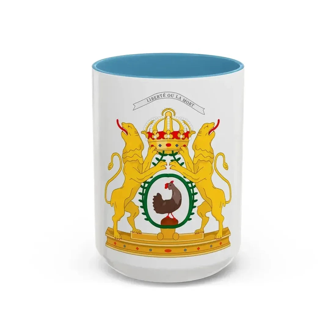 Coat of arms of the First Empire of Haiti - Accent Coffee Mug 15oz Light Blue - Go Mug Yourself