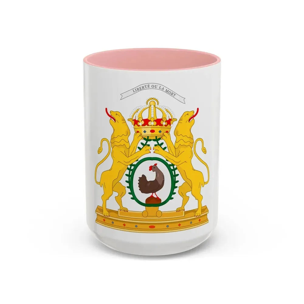 Coat of arms of the First Empire of Haiti - Accent Coffee Mug 15oz Pink - Go Mug Yourself