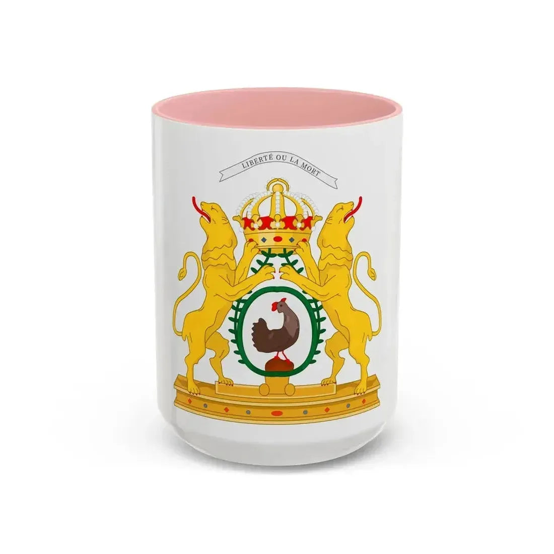 Coat of arms of the First Empire of Haiti - Accent Coffee Mug 15oz Pink - Go Mug Yourself