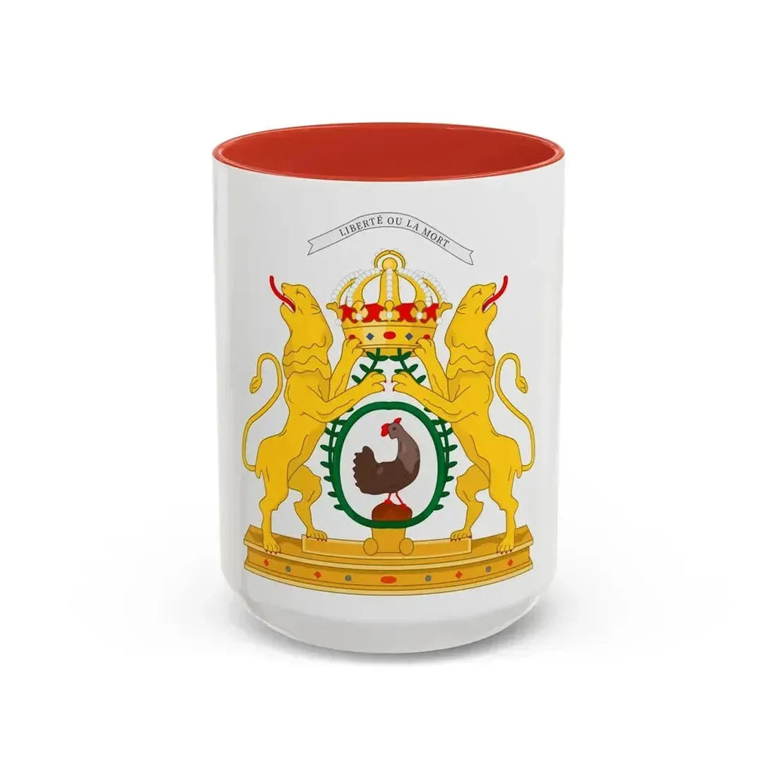 Coat of arms of the First Empire of Haiti - Accent Coffee Mug 15oz Red - Go Mug Yourself