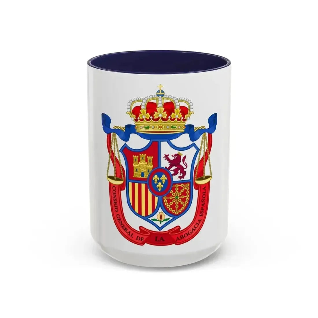 Coat of Arms of the General Council of Spanish Lawyers - Accent Coffee Mug 15oz Navy - Go Mug Yourself