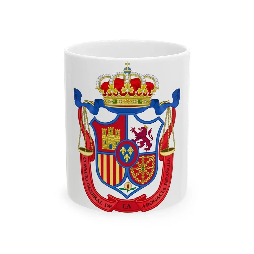 Coat of Arms of the General Council of Spanish Lawyers - White Coffee Mug 11oz - Go Mug Yourself