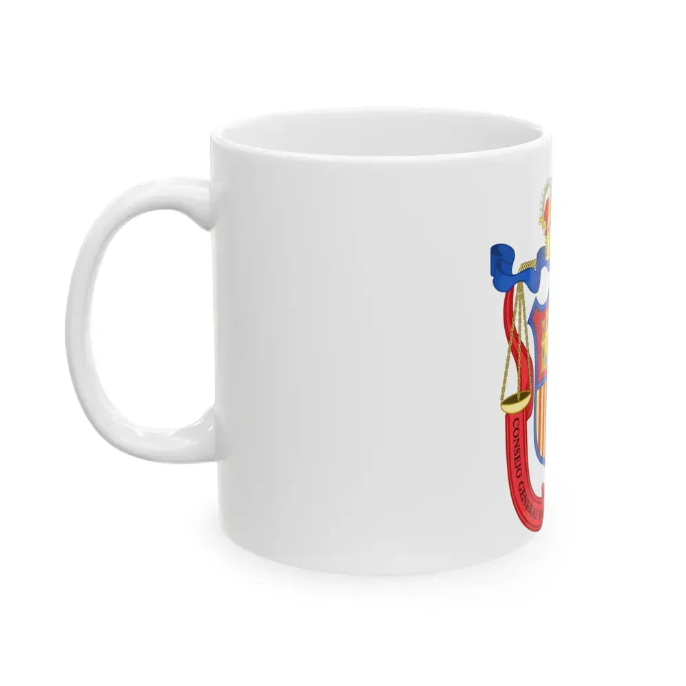 Coat of Arms of the General Council of Spanish Lawyers - White Coffee Mug - Go Mug Yourself