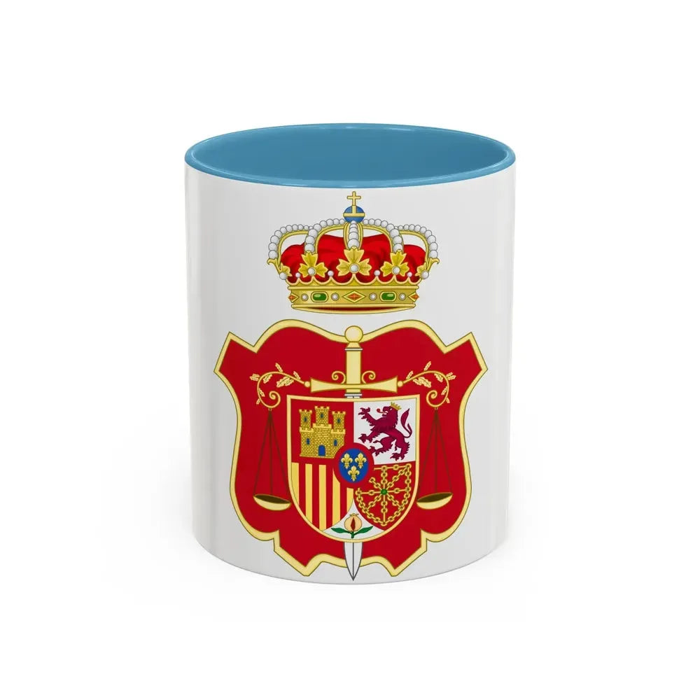 Coat of Arms of the General Council of the Judicial Power of Spain - Accent Coffee Mug 11oz Light Blue - Go Mug Yourself