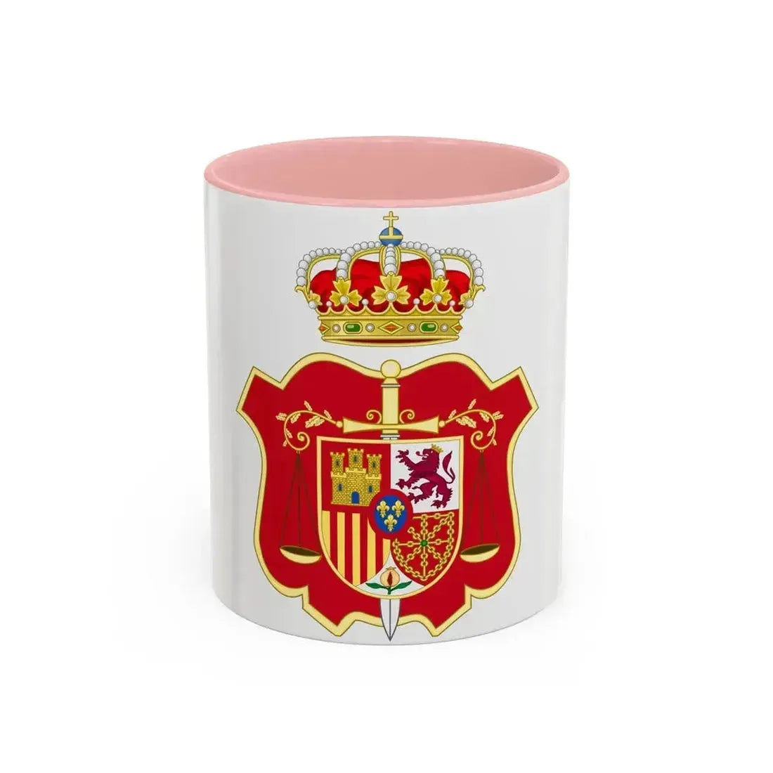 Coat of Arms of the General Council of the Judicial Power of Spain - Accent Coffee Mug 11oz Pink - Go Mug Yourself