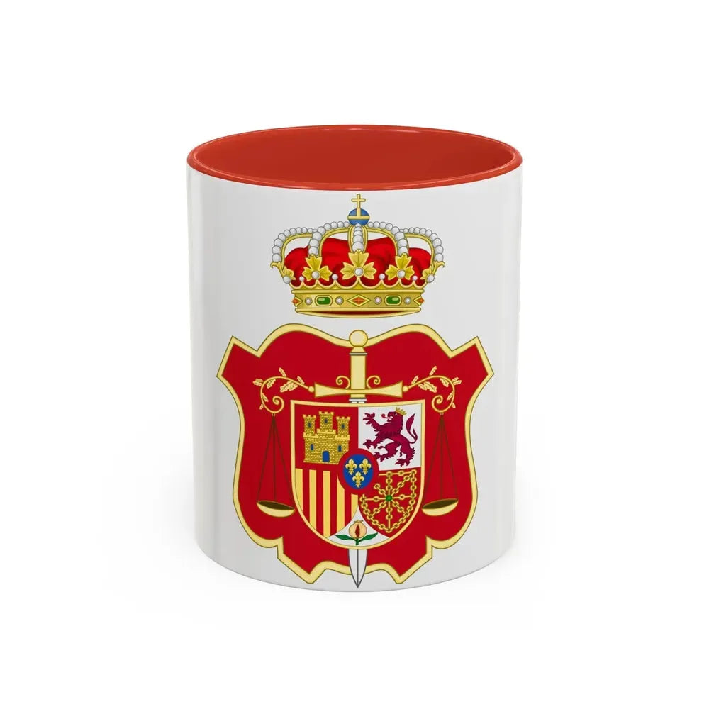 Coat of Arms of the General Council of the Judicial Power of Spain - Accent Coffee Mug 11oz Red - Go Mug Yourself