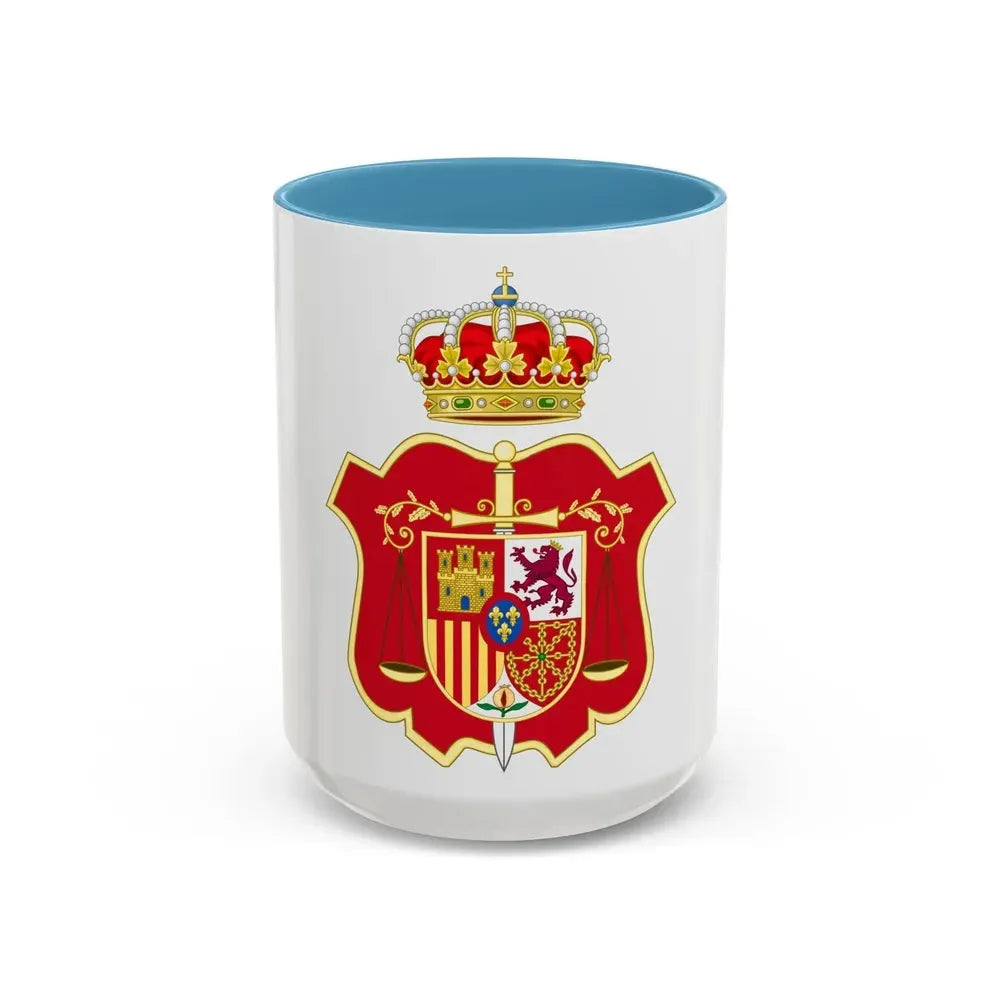 Coat of Arms of the General Council of the Judicial Power of Spain - Accent Coffee Mug 15oz Light Blue - Go Mug Yourself