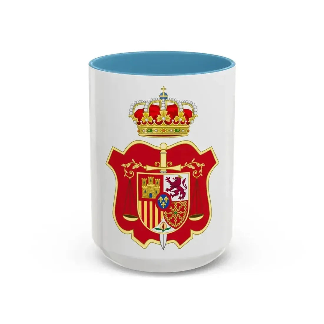 Coat of Arms of the General Council of the Judicial Power of Spain - Accent Coffee Mug 15oz Light Blue - Go Mug Yourself