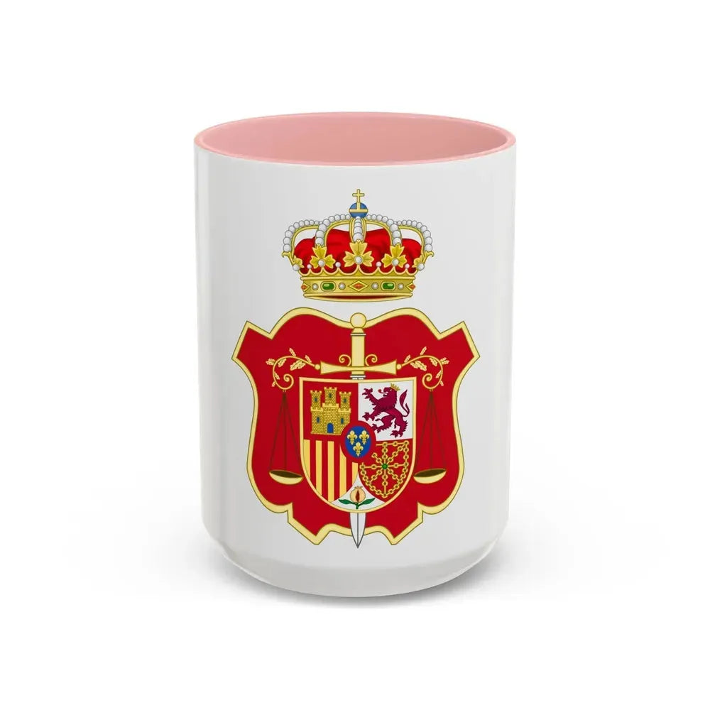 Coat of Arms of the General Council of the Judicial Power of Spain - Accent Coffee Mug 15oz Pink - Go Mug Yourself