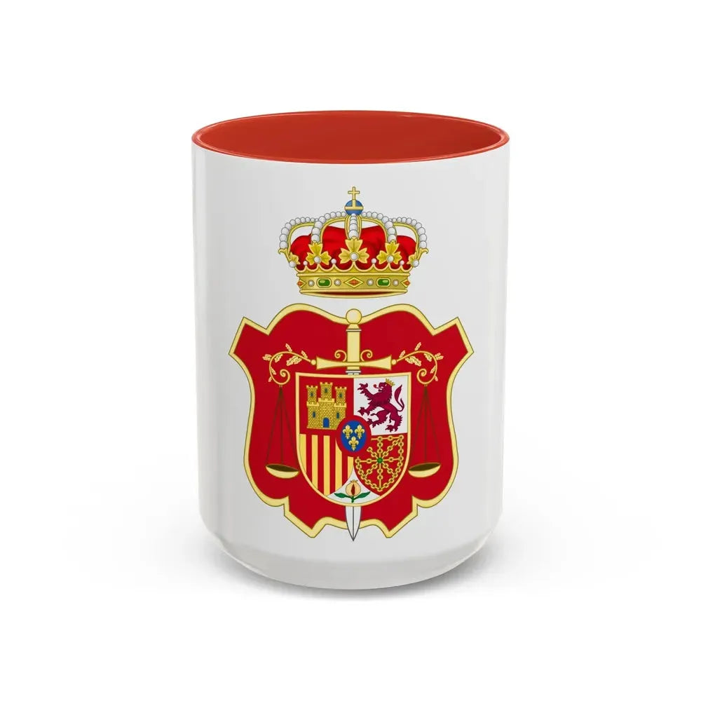 Coat of Arms of the General Council of the Judicial Power of Spain - Accent Coffee Mug 15oz Red - Go Mug Yourself