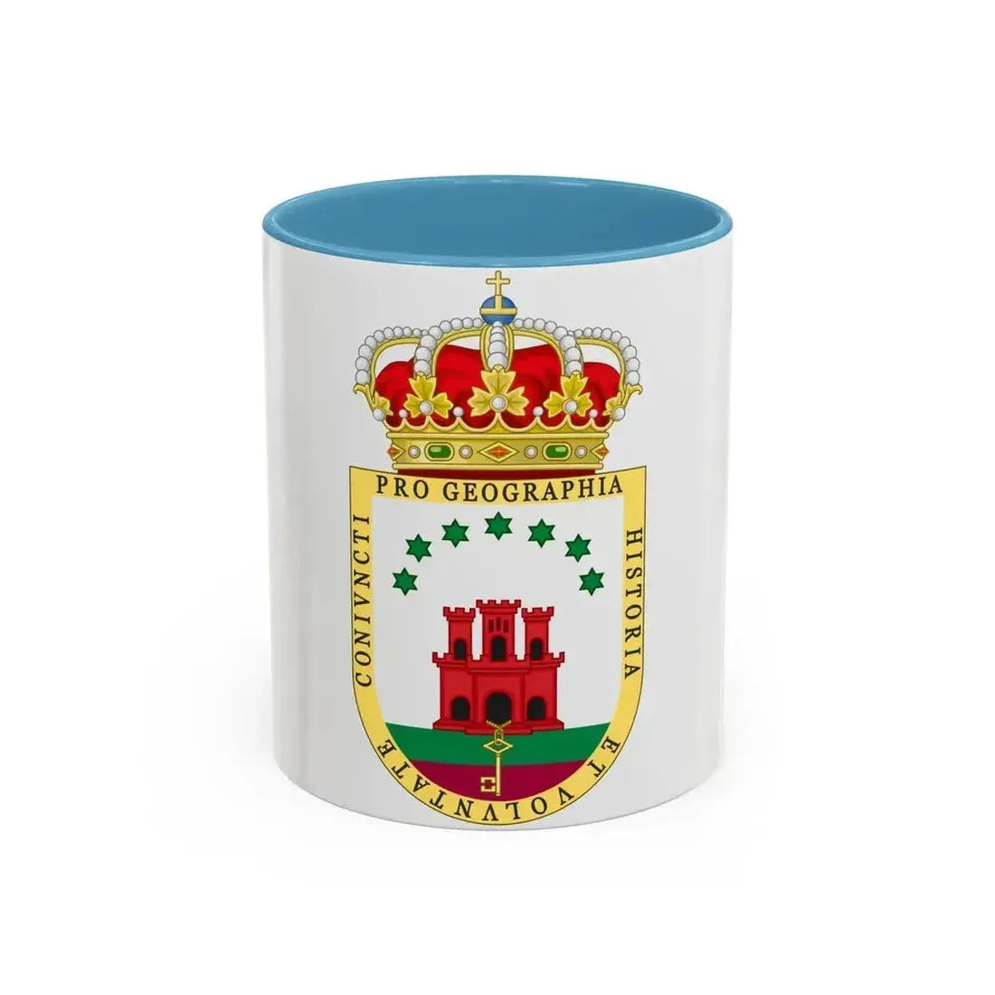Coat of Arms of the Gibraltar Countryside Commonwealth - Accent Coffee Mug 11oz Light Blue - Go Mug Yourself