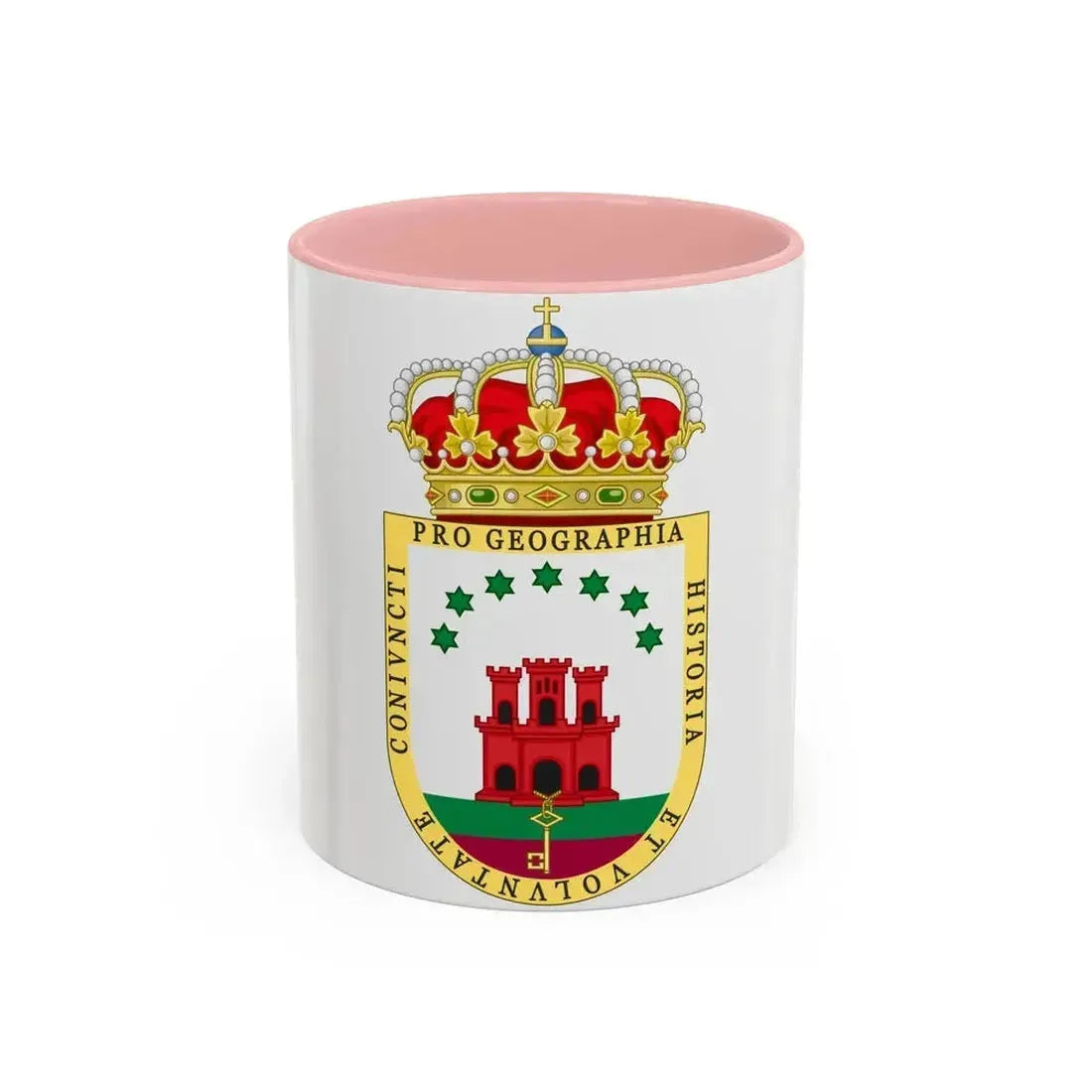 Coat of Arms of the Gibraltar Countryside Commonwealth - Accent Coffee Mug 11oz Pink - Go Mug Yourself