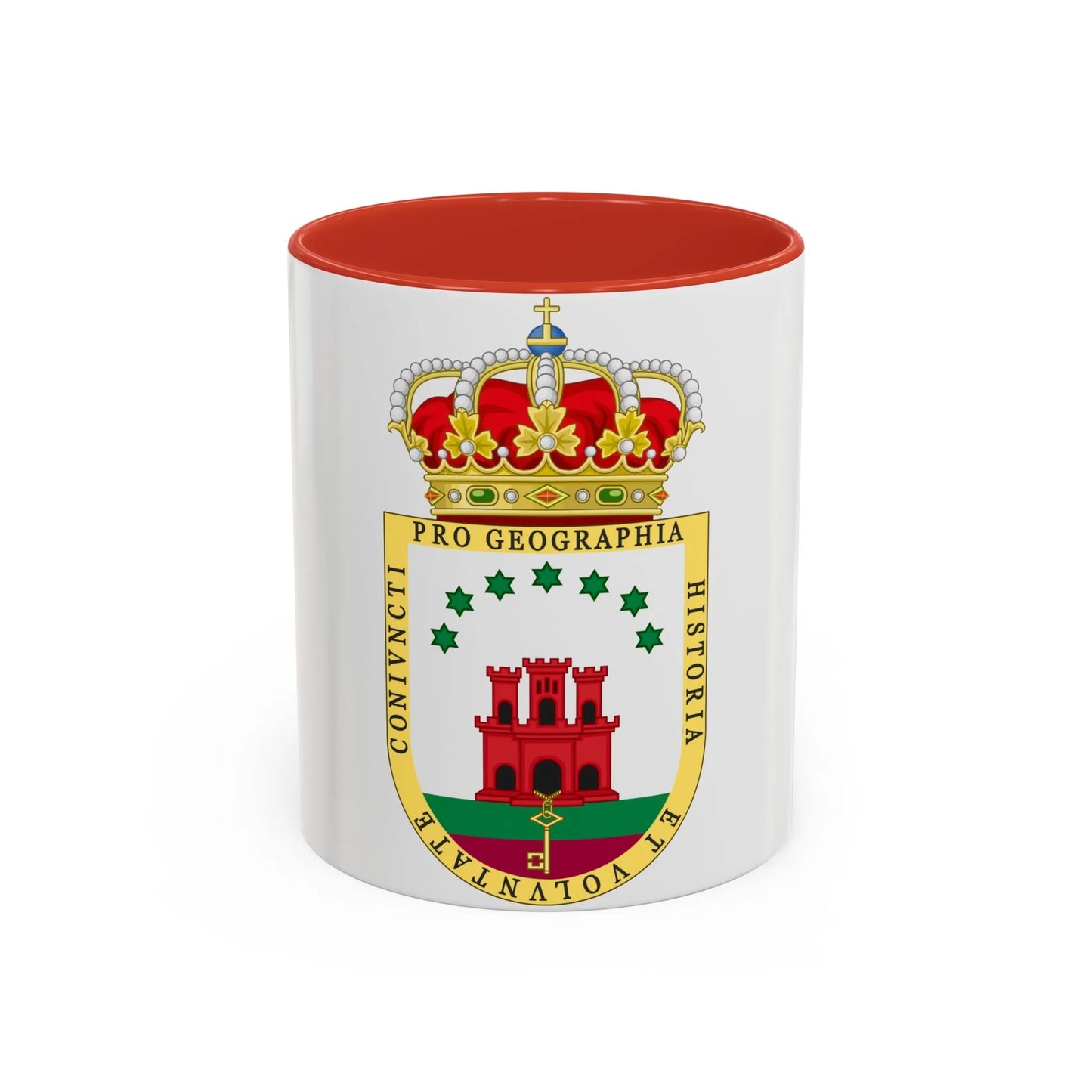 Coat of Arms of the Gibraltar Countryside Commonwealth - Accent Coffee Mug 11oz Red - Go Mug Yourself
