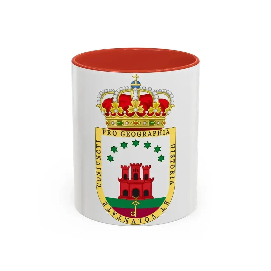 Coat of Arms of the Gibraltar Countryside Commonwealth - Accent Coffee Mug 11oz Red - Go Mug Yourself