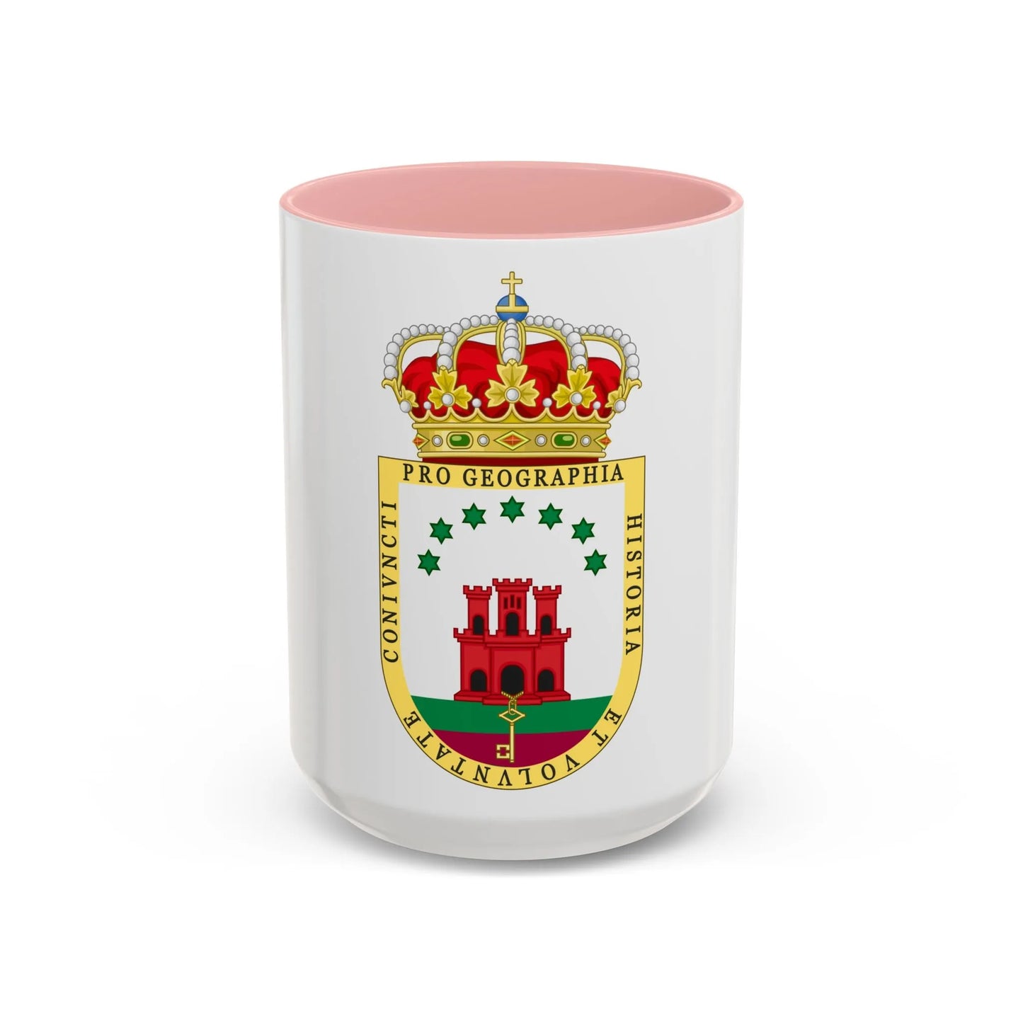 Coat of Arms of the Gibraltar Countryside Commonwealth - Accent Coffee Mug 15oz Pink - Go Mug Yourself