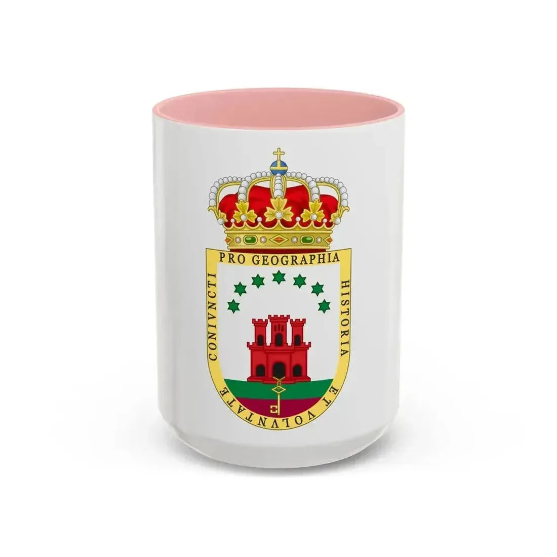Coat of Arms of the Gibraltar Countryside Commonwealth - Accent Coffee Mug 15oz Pink - Go Mug Yourself