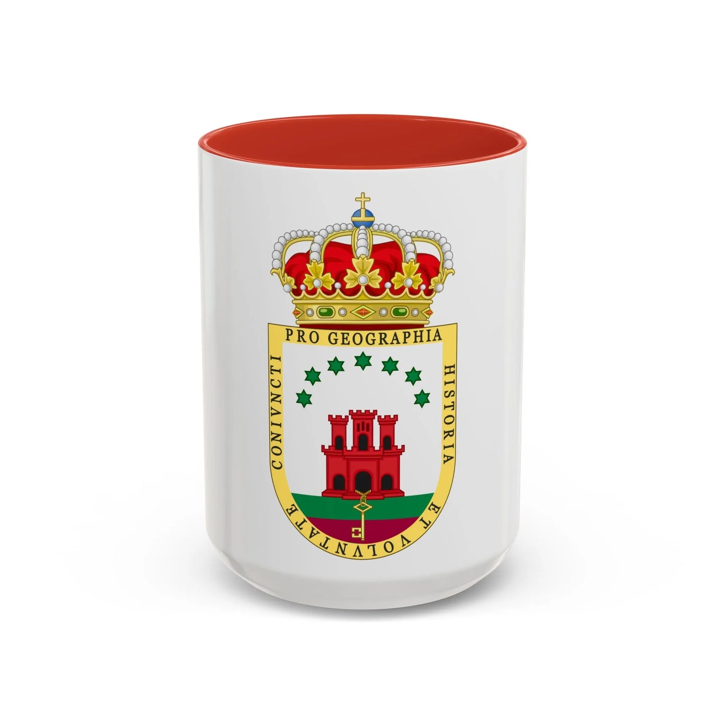 Coat of Arms of the Gibraltar Countryside Commonwealth - Accent Coffee Mug 15oz Red - Go Mug Yourself