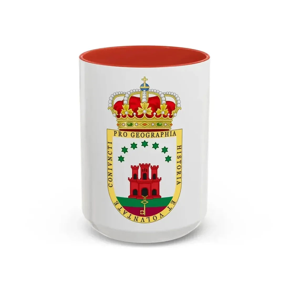Coat of Arms of the Gibraltar Countryside Commonwealth - Accent Coffee Mug 15oz Red - Go Mug Yourself