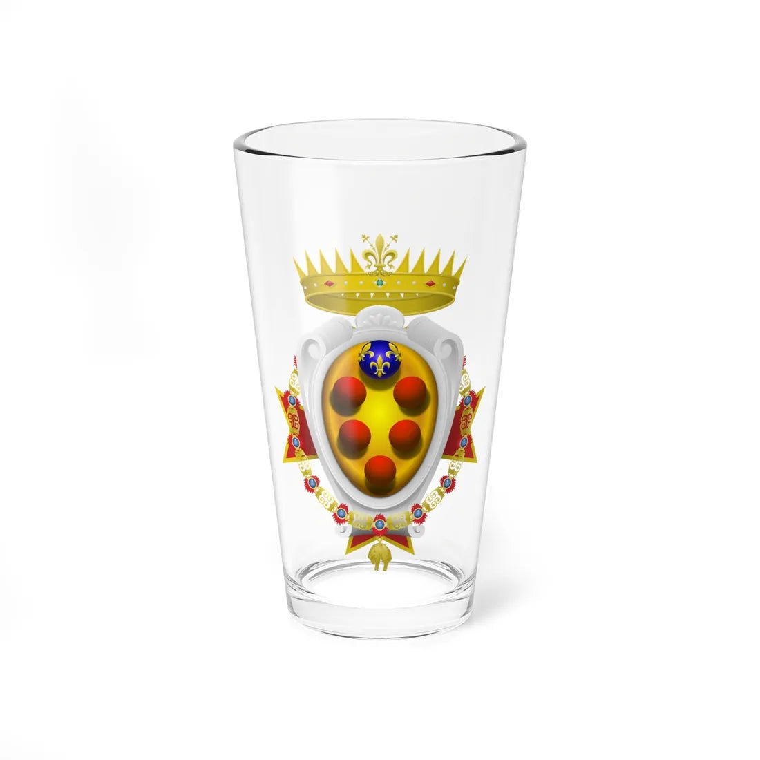 Coat of arms of the Grand Duchy of Tuscany 1562-1737 - type 2 (Italy) (Coat of Arms) Pint Glass 16oz 16oz - Go Mug Yourself