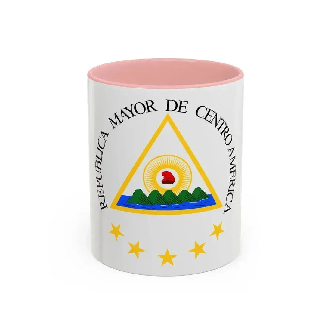 Coat of arms of the Greater Republic of Central America (1898) - Accent Coffee Mug 11oz Pink - Go Mug Yourself
