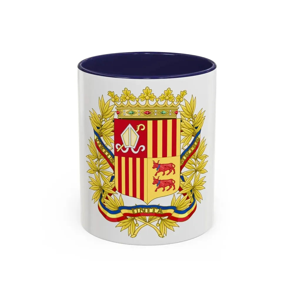Coat of Arms of the high authorities of Andorra - Accent Coffee Mug 11oz Navy - Go Mug Yourself