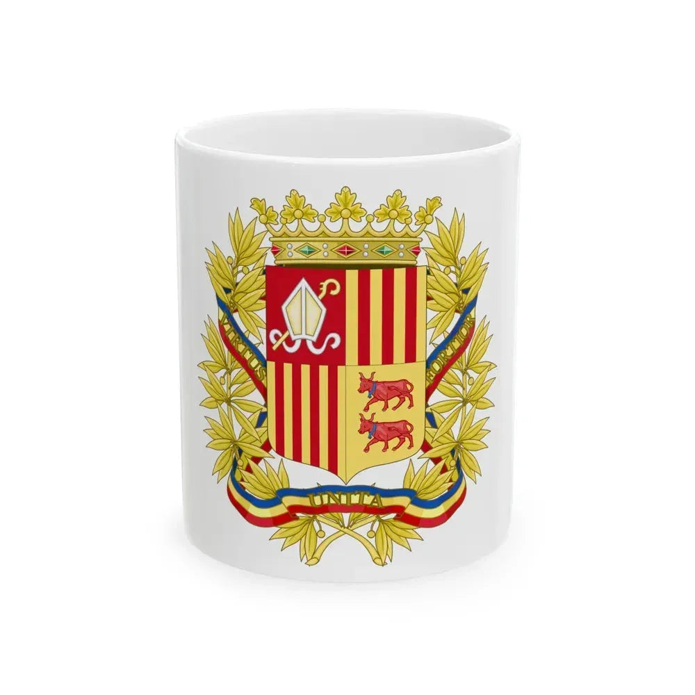 Coat of Arms of the high authorities of Andorra - White Coffee Mug 11oz - Go Mug Yourself