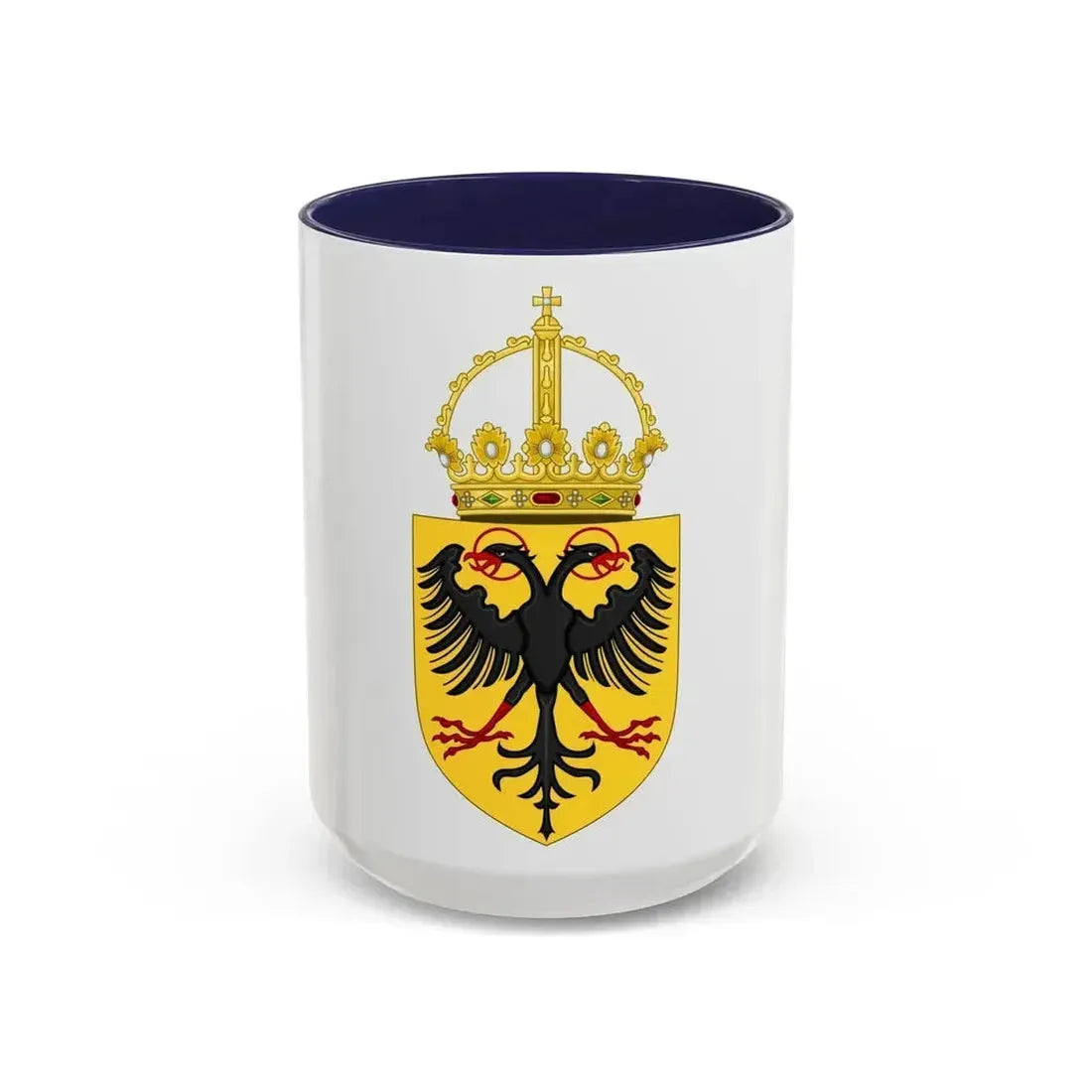 Coat of Arms of the Holy Roman Emperor (1433-1450) - Accent Coffee Mug 15oz Navy - Go Mug Yourself