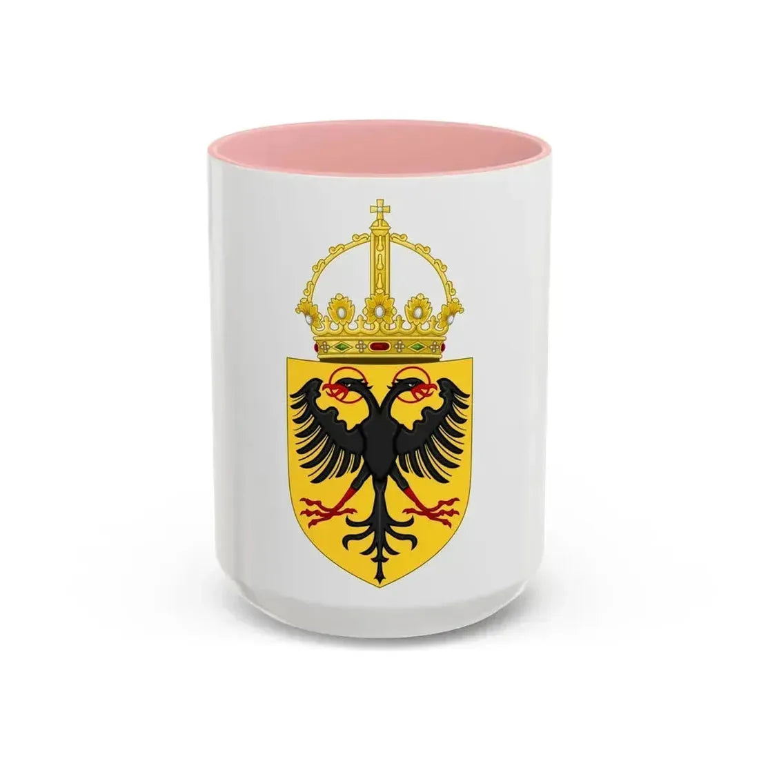 Coat of Arms of the Holy Roman Emperor (1433-1450) - Accent Coffee Mug 15oz Pink - Go Mug Yourself