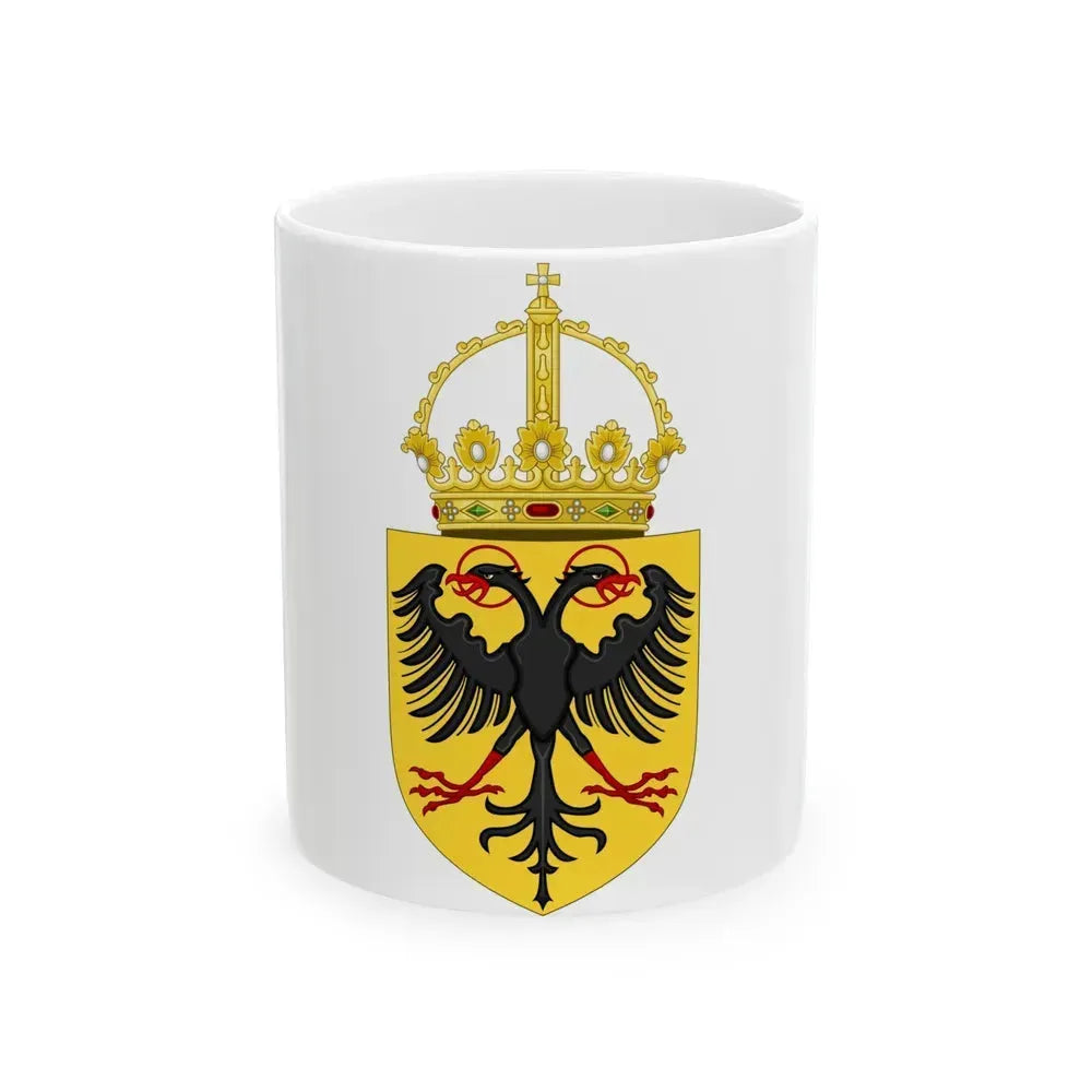 Coat of Arms of the Holy Roman Emperor (1433-1450) - White Coffee Mug 11oz - Go Mug Yourself