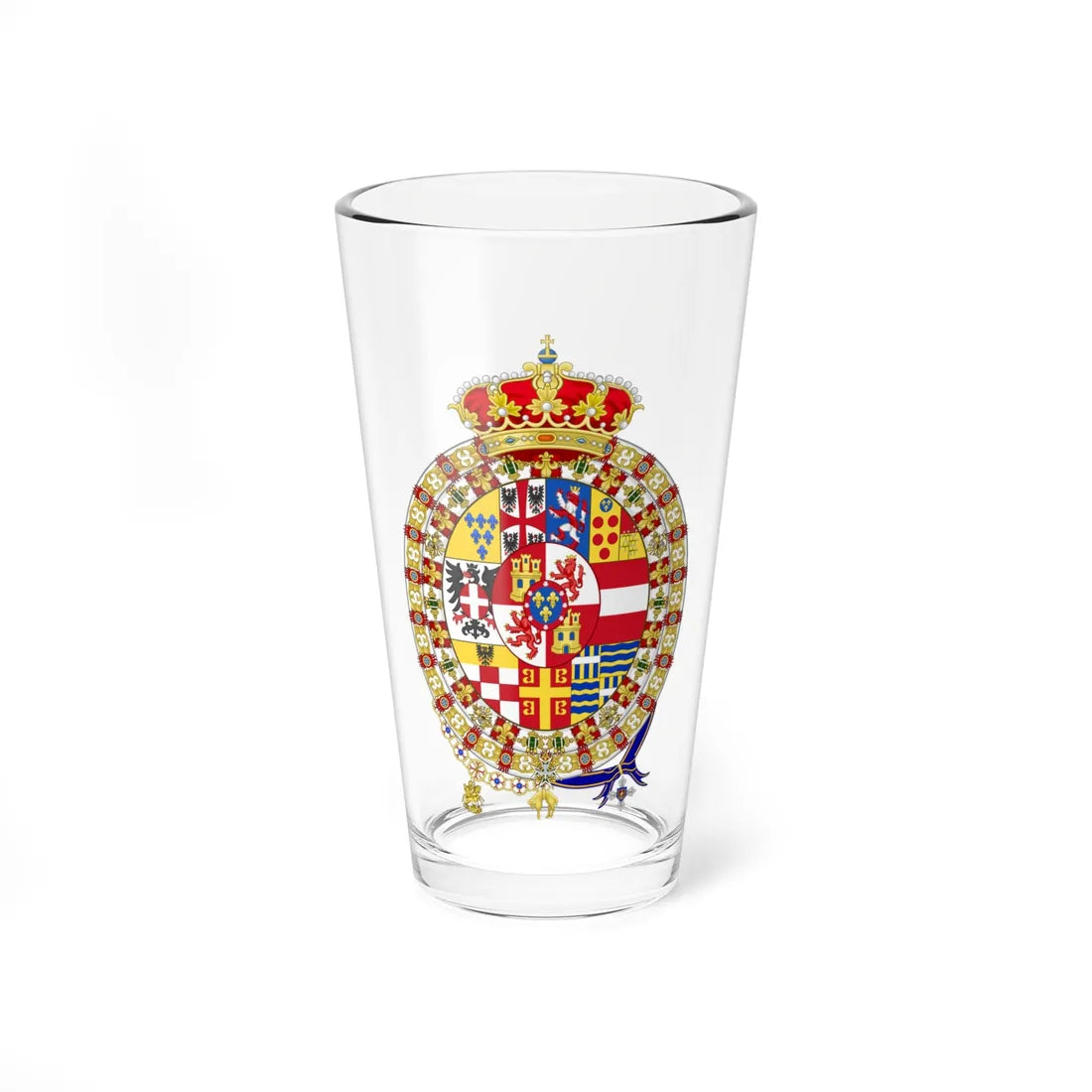 Coat of arms of the House of Bourbon-Parma (Italy) (Coat of Arms) Pint Glass 16oz 16oz - Go Mug Yourself