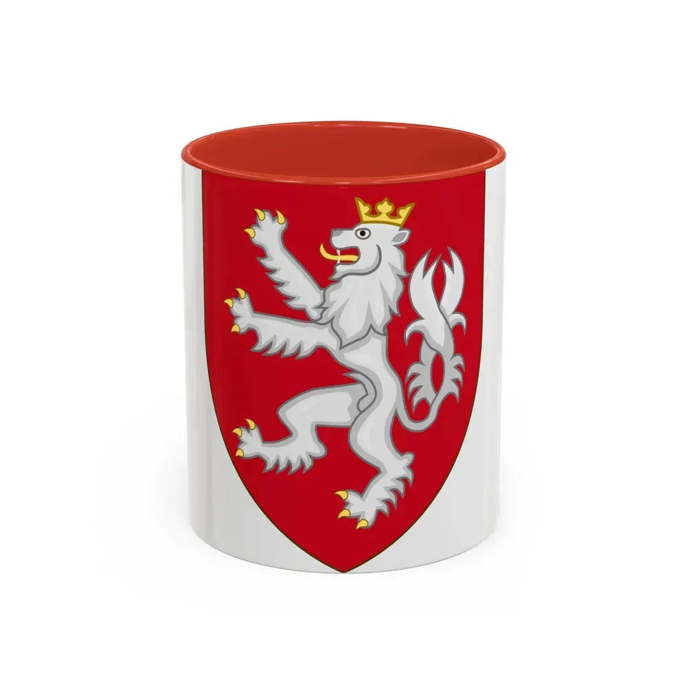 Coat of arms of the House of Luxembourg-Bohemia - Accent Coffee Mug 11oz Red - Go Mug Yourself