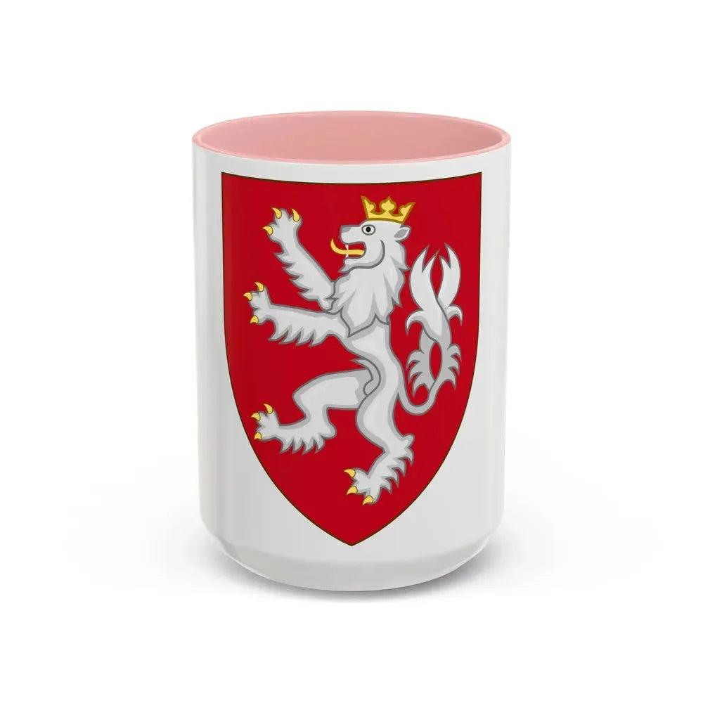 Coat of arms of the House of Luxembourg-Bohemia - Accent Coffee Mug 15oz Pink - Go Mug Yourself