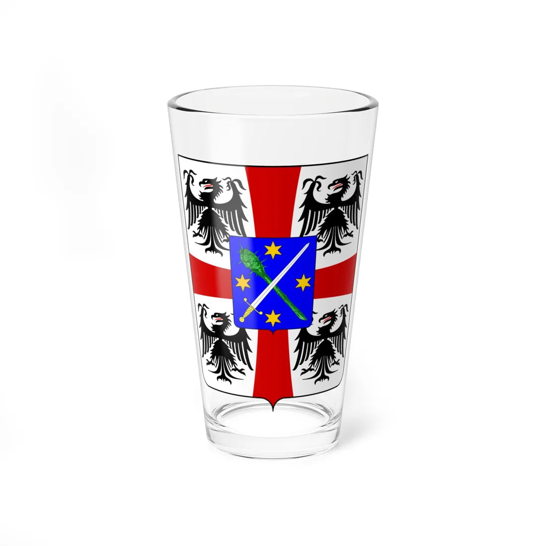 Coat of arms of the House of Nembrini Gonzaga (Italy) (Coat of Arms) Pint Glass 16oz 16oz - Go Mug Yourself