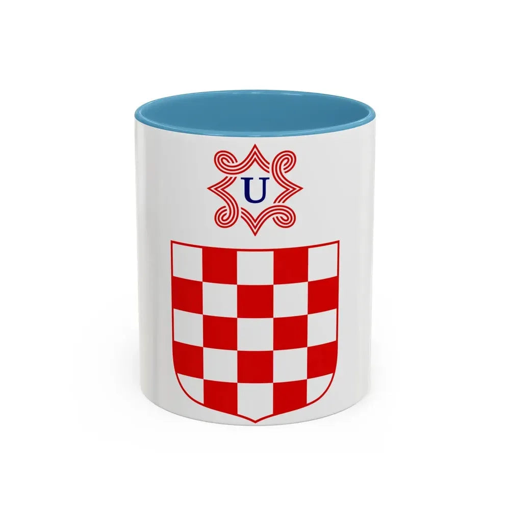 Coat of arms of the Independent State of Croatia - Accent Coffee Mug 11oz Light Blue - Go Mug Yourself