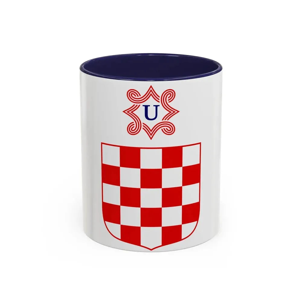 Coat of arms of the Independent State of Croatia - Accent Coffee Mug 11oz Navy - Go Mug Yourself