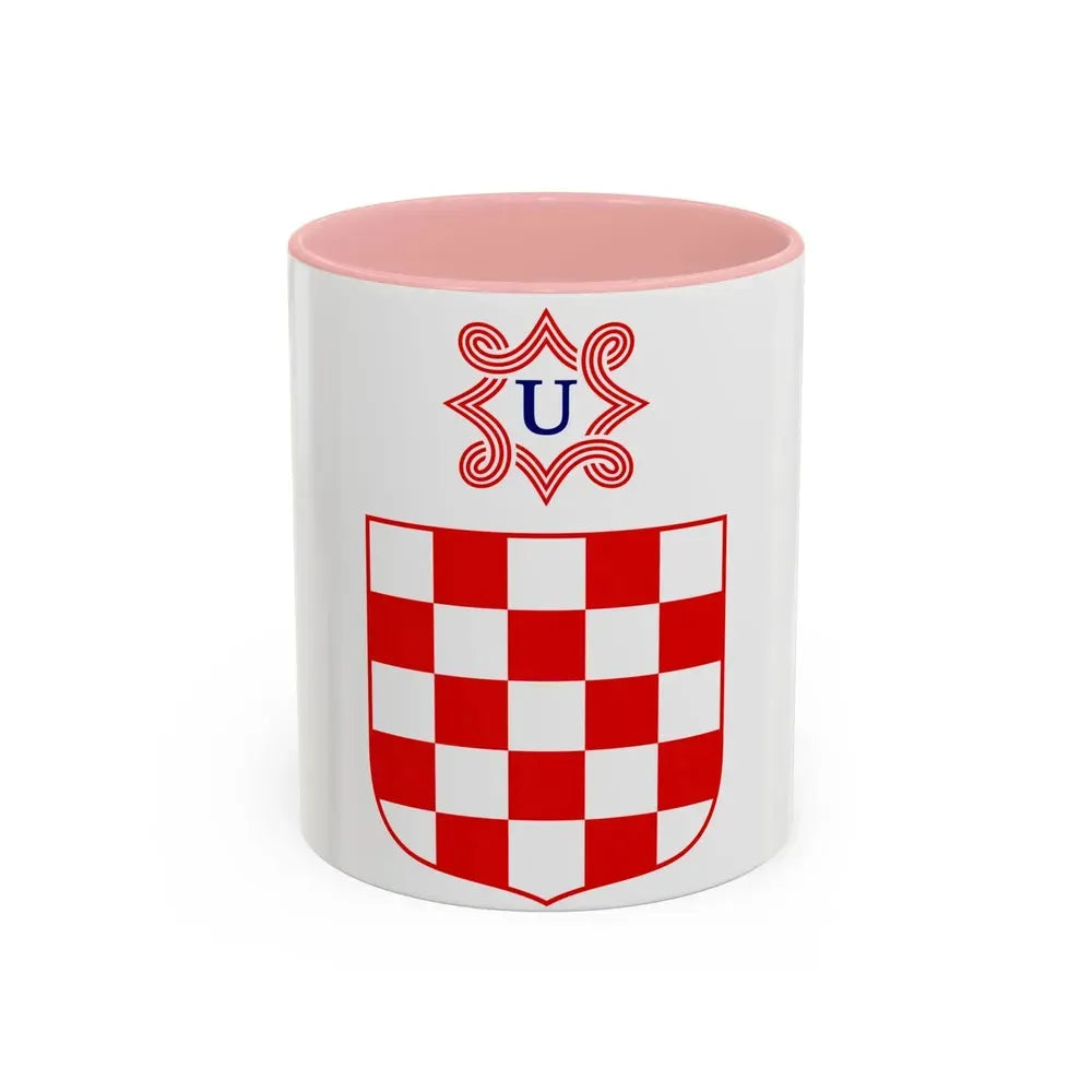 Coat of arms of the Independent State of Croatia - Accent Coffee Mug 11oz Pink - Go Mug Yourself