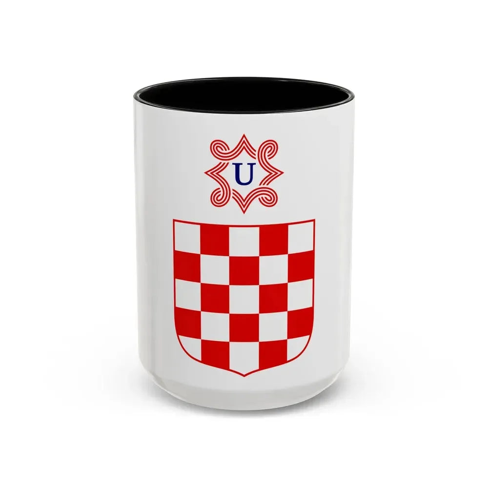 Coat of arms of the Independent State of Croatia - Accent Coffee Mug 15oz Black - Go Mug Yourself