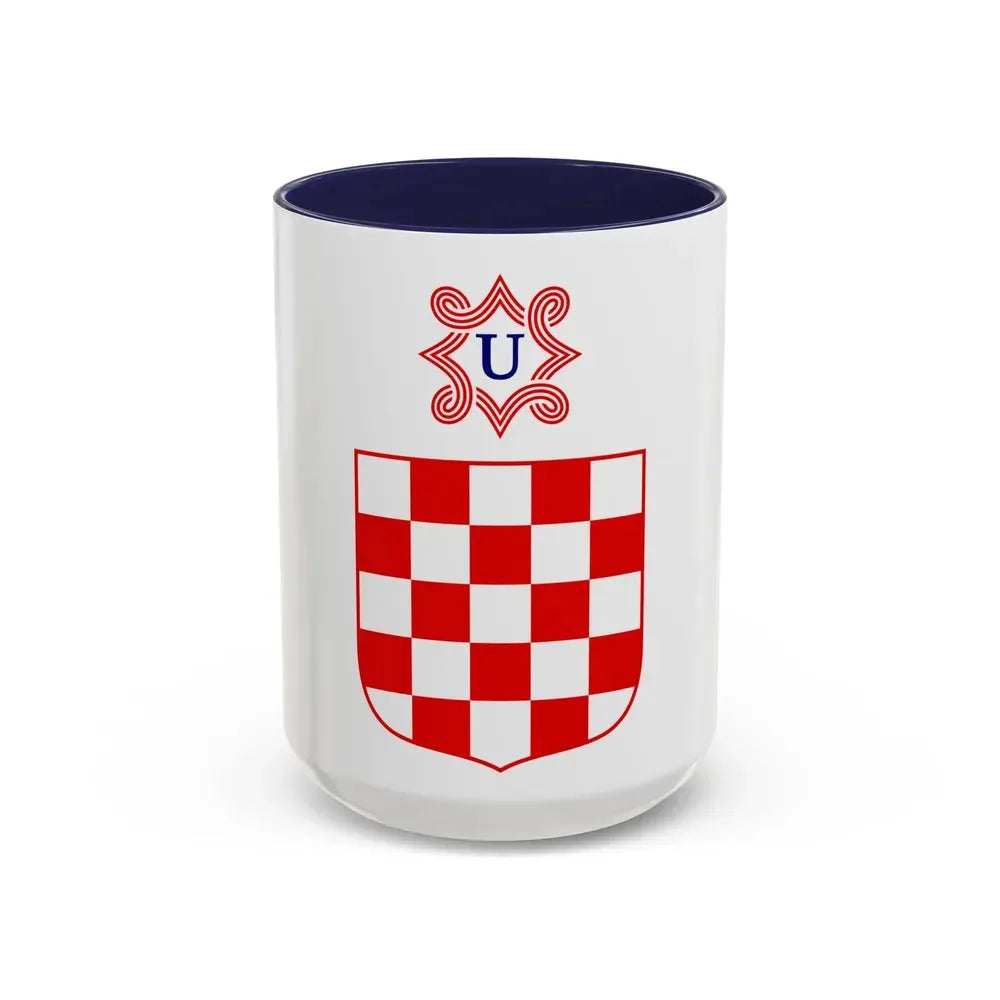 Coat of arms of the Independent State of Croatia - Accent Coffee Mug 15oz Navy - Go Mug Yourself