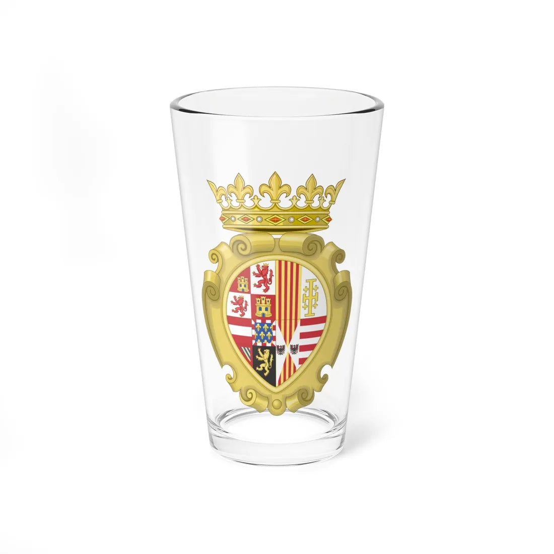 Coat of Arms of the King of Spain as Monarch of Naples and Sicily 1598-1665 (Italy) (Coat of Arms) Pint Glass 16oz 16oz - Go Mug Yourself