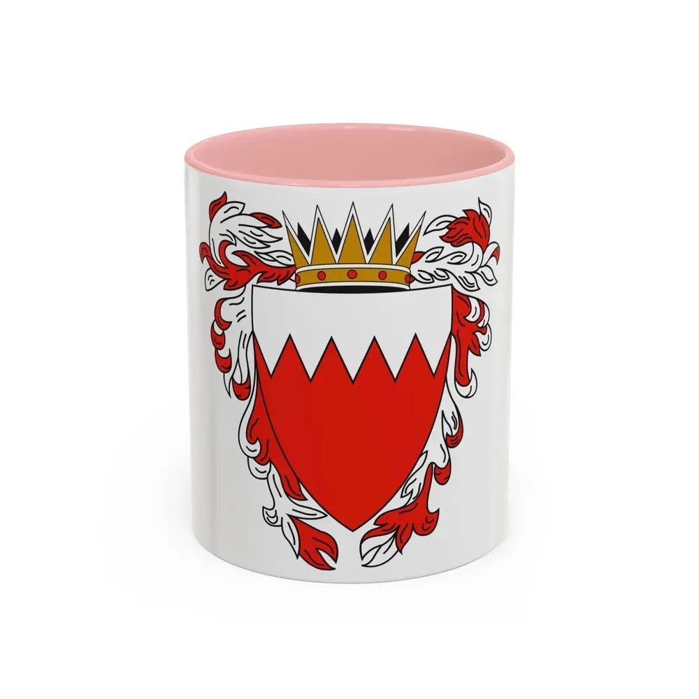 Coat of Arms of The Kingdom of Bahrain - Accent Coffee Mug 11oz Pink - Go Mug Yourself
