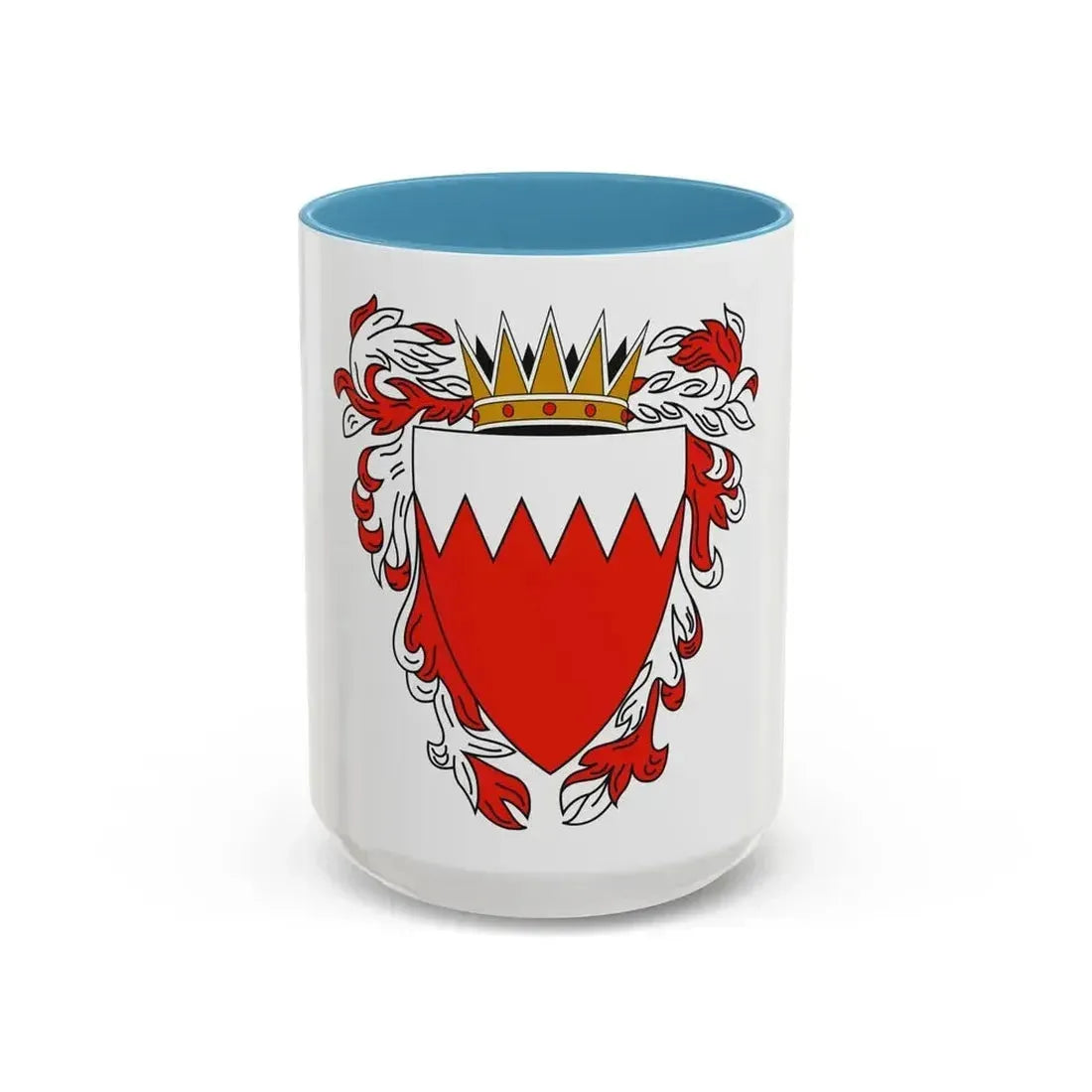 Coat of Arms of The Kingdom of Bahrain - Accent Coffee Mug 15oz Light Blue - Go Mug Yourself