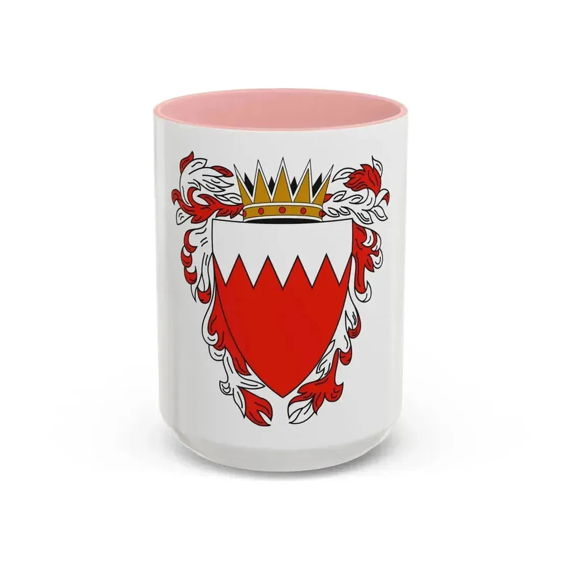 Coat of Arms of The Kingdom of Bahrain - Accent Coffee Mug 15oz Pink - Go Mug Yourself