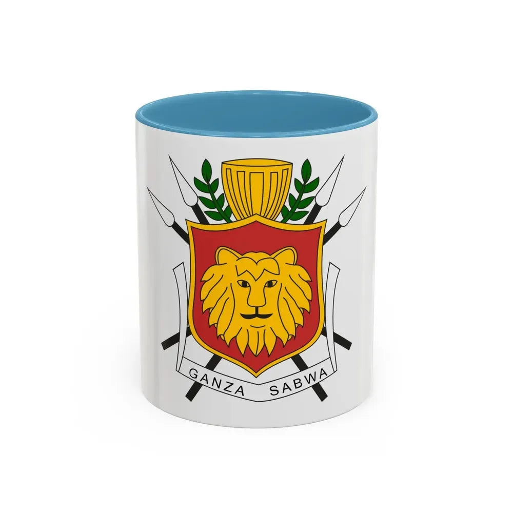 Coat of arms of the Kingdom of Burundi - Accent Coffee Mug 11oz Light Blue - Go Mug Yourself