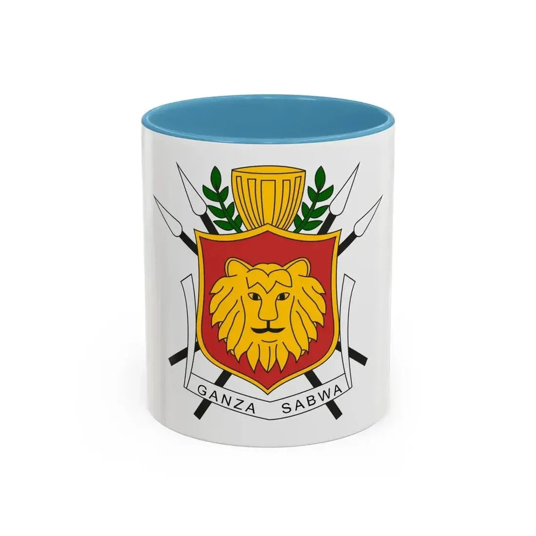 Coat of arms of the Kingdom of Burundi - Accent Coffee Mug 11oz Light Blue - Go Mug Yourself
