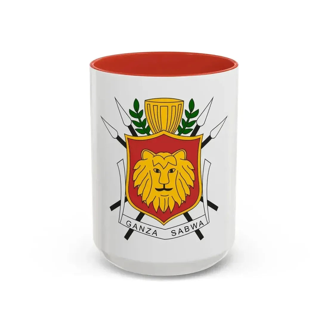 Coat of arms of the Kingdom of Burundi - Accent Coffee Mug 15oz Red - Go Mug Yourself