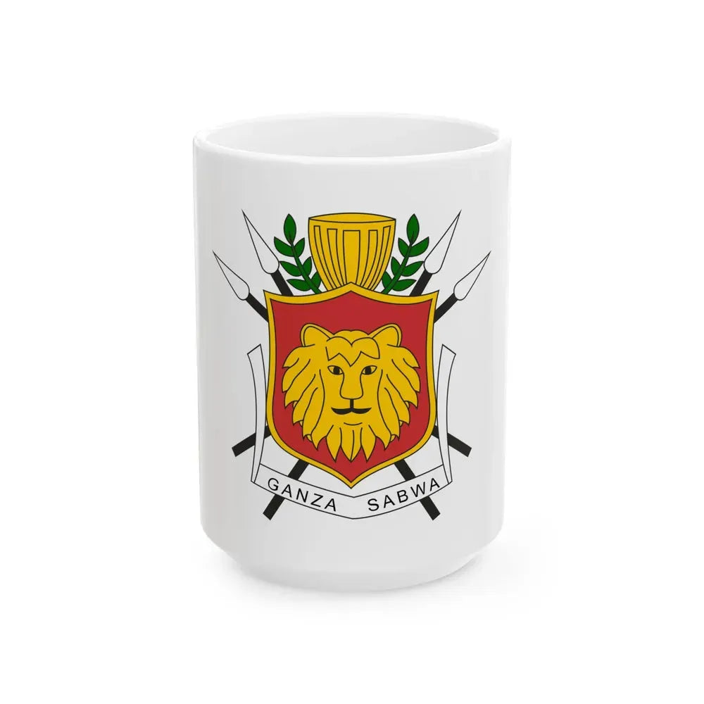 Coat of arms of the Kingdom of Burundi - White Coffee Mug 15oz - Go Mug Yourself
