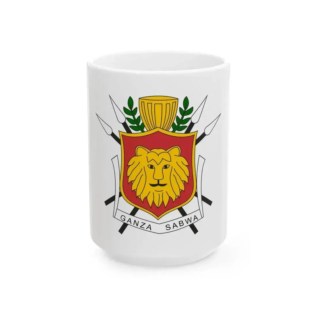 Coat of arms of the Kingdom of Burundi - White Coffee Mug 15oz - Go Mug Yourself